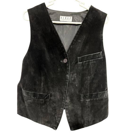Kenar Jackets & Blazers - Vintage Kenar Suede Vest Ladies Medium Adjustable Back Western Biker Rockabilly